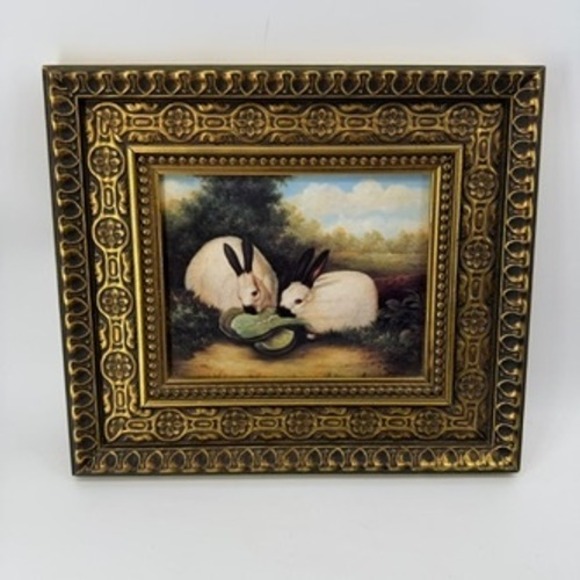 Cedar Creek Collection Other - Cedar Creek Collection Rabbit Painting P. Rolence Ornate Gold Frame 16x14